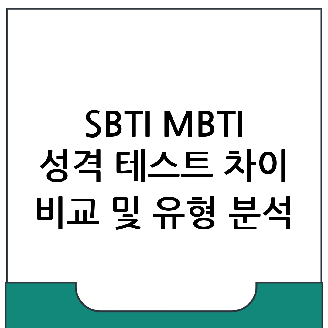 SBTI MBTI 차이 비교, 성격 테스트 특징·유형 분석 기준